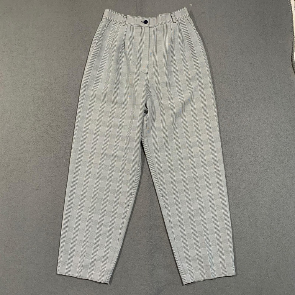 Counterparts Plaid Trousers Women 8 Vintage High Waist Pleated Tapered